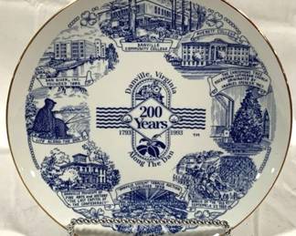 2012 - Collector's Plate "Highlights in Danville History" 9" round