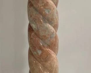 1297 - Marble Pedestal, 3 Part Form 30" Tall