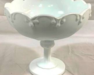 2463 - Indiana Garland Milk Glass Compote 8.75 x 8