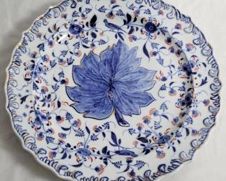 2362 - Large Blue & White Porcelain Platter 13"