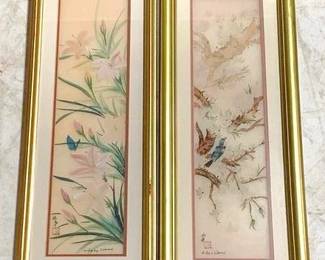 2550 - Pair Oriental Wall Art - 20" x 8"