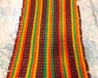 2511 - Hand Made Vintage Afghan 74 x 36