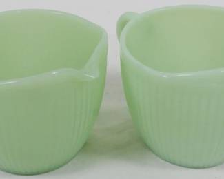 110 - 2 Jadeite Creamers 3"