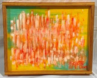 2699 - "Abstract" #279 Acrylic on Board by D. Ricketts 20 x 16