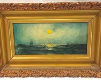 2337 - Early Oil on Board Painting, Artist Signed 10.5 x 16