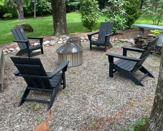 Set of 4 Black Outdoor Adirondack Chairs