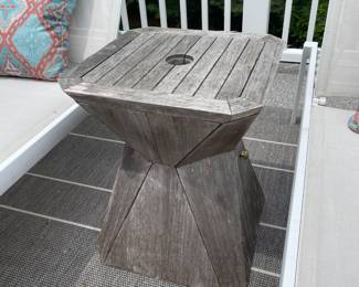 Pair of Teak Umbrella Stands