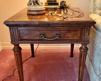 Davis mid century Italian style end tables, one of pair