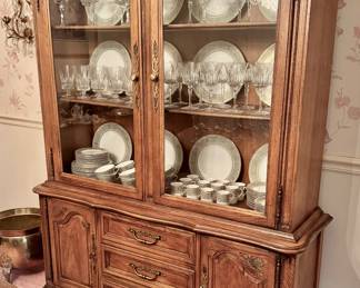 Hickory fruitwood china cabinet