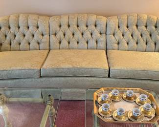 Mid century damask sofa