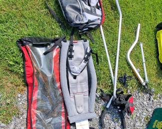 All accessories to accompany your adventures! Infant Sling, all-weather cover, Xcountry skiing poles, bicycle attachments, aaaaand Cougar backpack.
Asking $100/OBO