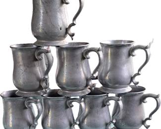 Set of 8 ARMETALE tankard mugs - in good (meh?) condition - used for living history camping UNBREAKABLE (under normal conditions)