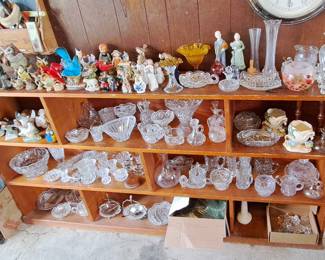 Leaded cut glass, pressācut, and pressed glass - lots of bird figurines - $1 - $5 - $10