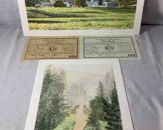 Jon Crane Prints Evening Shadows Mystic Morning each with COA