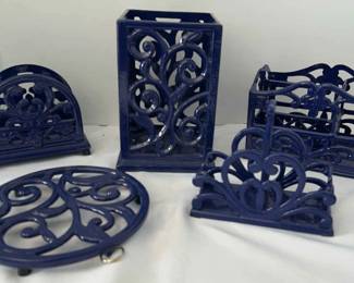 Blue Metal Tabletop Accessories