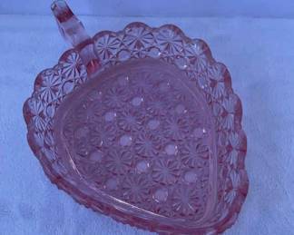 Pink LG Wright Daisy Button Glass Bowl