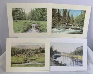 Four Signed Jon Crane 7 X 5 Prints