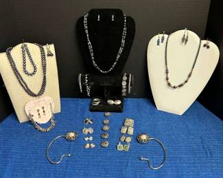 Black SilverTone Jewelry