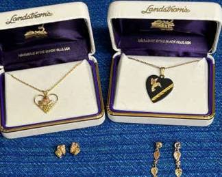 Two Black Hills Gold Necklaces Two Pairs of Earrings
