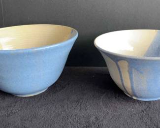2 Blue Pottery Bowls