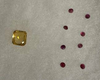 Eight Rubies One Citrine