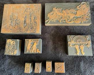 Vintage Metal Christmas Stamp Blocks