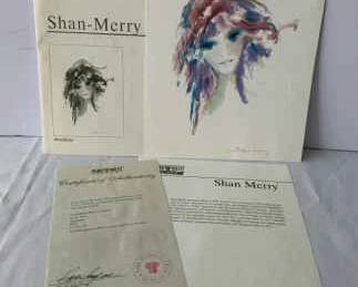 ShanMerry Amethysts Unframed Seriolithograph in Color with COA