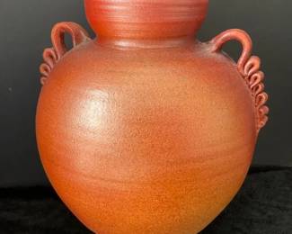 Peter Alsen Orange Brown Pottery Vase