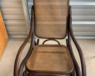 VTG Rattan Wood Rocking Chair