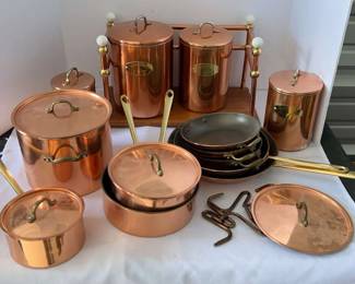Used Copper Canisters Pans