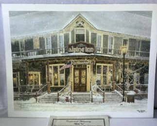 Jon Crane Print Alpine Inn with COA