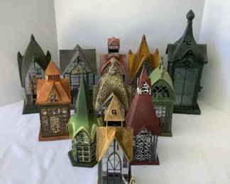 Metal glass Pagoda Candle Holders