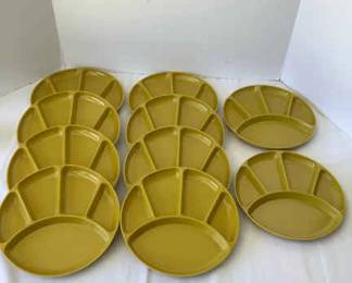 Ten Melamine Fondue Sushi Dishes.