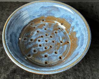 Blue Pottery Berry Bowl