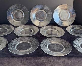 11 Hazel Atlas Florentine Depression Glass Plates