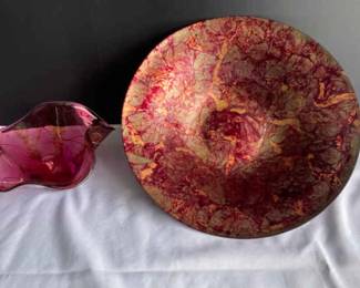 Italian Glass Bowl Fluted Glass Bowl