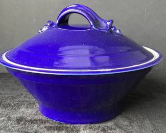 Blue Pottery Casserole Bowl Lid