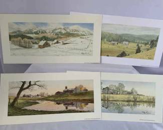 Four Signed Jon Crane 10 1 2 X 4 1 4 Prints