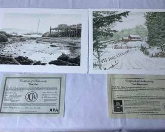 Jon Crane Prints Deer Isle Back Home Again each with COA