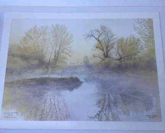 Jon Crane Print Misty River with COA