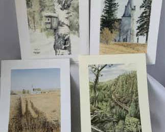 Four Signed Jon Crane 5 X 7 Prints