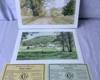 Two Jon Crane Prints Summers Embrace Sunday Drive each with COA