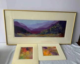 1 Print 2 Paintings by Artist Hofer