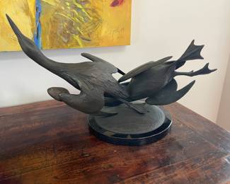 Les Perhacs artist, signed bronze