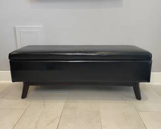 Interior Icon black leather storage bench