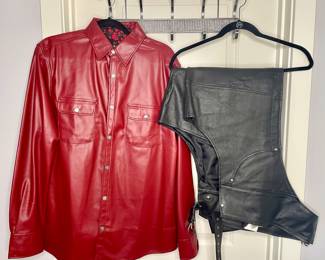 Leather chaps Alpha Cycle Gear & Rick & Roll Soul leather shirt