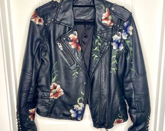 Blank NYC embroidered moto jacket