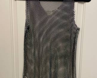 Kate Hewko rhinestone mesh tank New