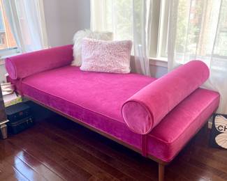 Anthropologie pink slub velvet Darcy daybed