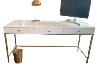 White lacquer & gold desk